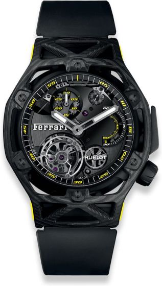 HUBLOT TECHFRAME FERRARI TOURBILLON CHRONOGRAPH CARBON YELLOW 408.QU.0129.RX Replica watch Cheap